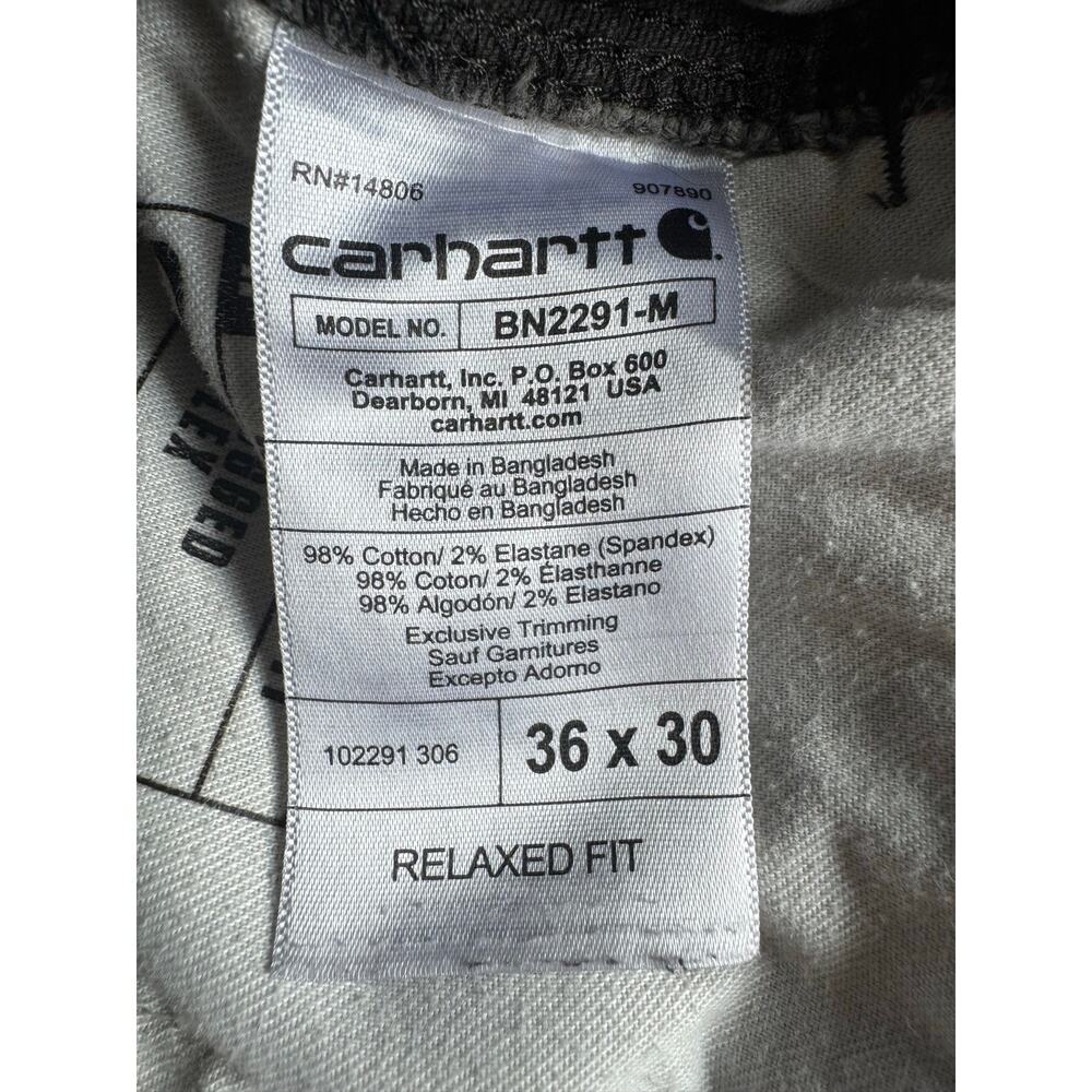 Carhartt Rugged Flex Relaxed Fit Canvas Work Pants Gray 36x30 BN2291-M - Picture 4 of 9